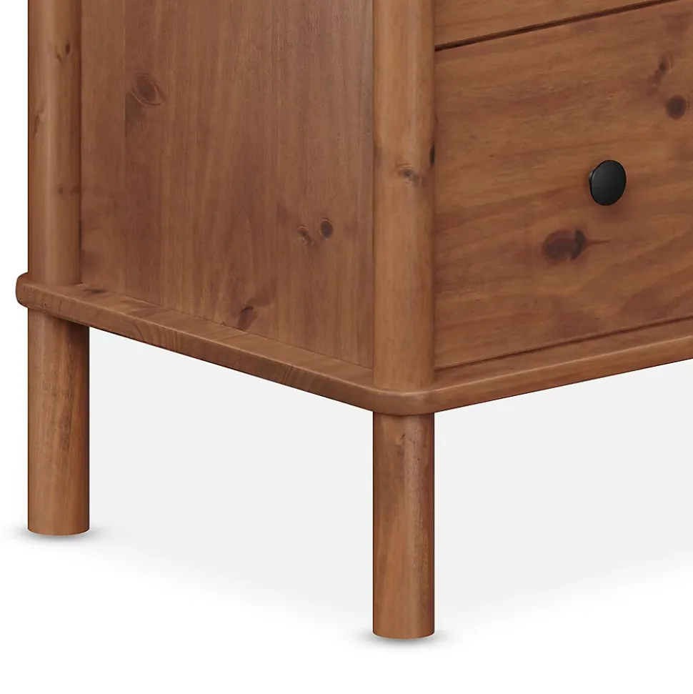 Commode APOANA L 132 cm 6 tiroirs en bois massif - Coloris châtaignier