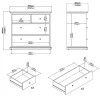 Commode Arika, Commode polyvalente, Commode de chambre, Meuble avec tiroirs, 96x49 h87 cm, Gris