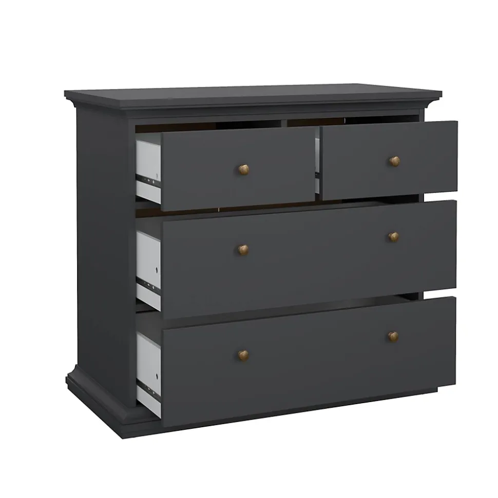 Commode Arika, Commode polyvalente, Commode de chambre, Meuble avec tiroirs, 96x49 h87 cm, Gris