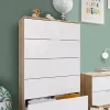 Commode Armenia, commode à 5 tiroirs, commode pour la chambre, commode moderne, 60x40h110 cm, chêne et blanc