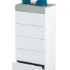 Commode Armo, commode 5 tiroirs, commode pour la chambre, commode moderne, 61x40h118 cm, blanc