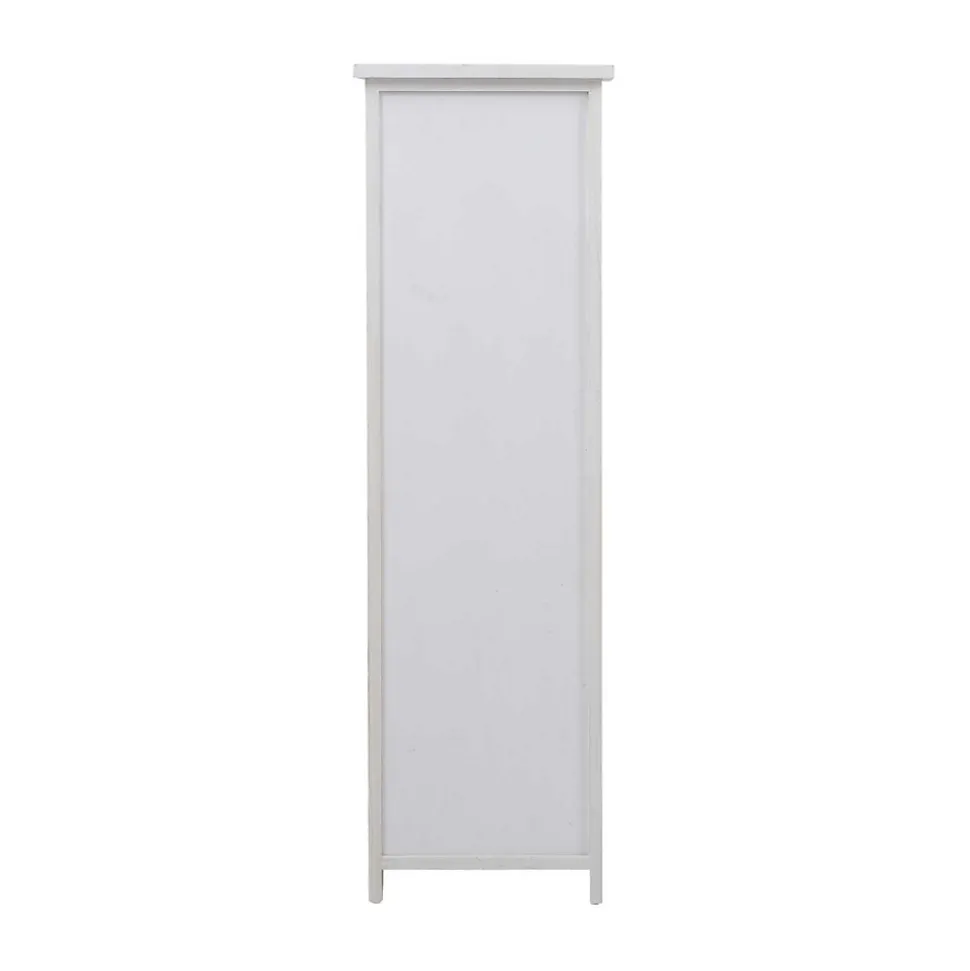 Commode Armoire Blanc Gris 3 Tiroirs Porte Bois 102x32x27
