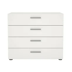 Commode Arwen, Commode polyvalente, Commode de chambre, Meuble avec tiroirs, 80x40 h68 cm, Blanc