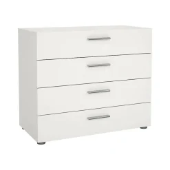 Commode Arwen, Commode polyvalente, Commode de chambre, Meuble avec tiroirs, 80x40 h68 cm, Blanc