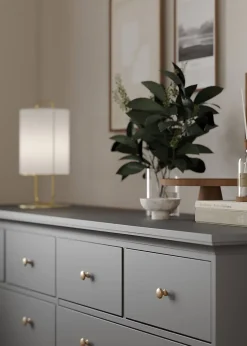 Commode Asiagela, Commode polyvalente, Commode de chambre, Meuble avec tiroirs, 183x49 h87 cm, Gris