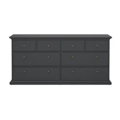 Commode Asiagela, Commode polyvalente, Commode de chambre, Meuble avec tiroirs, 183x49 h87 cm, Gris