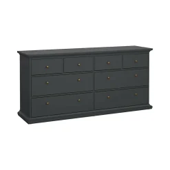 Commode Asiagela, Commode polyvalente, Commode de chambre, Meuble avec tiroirs, 183x49 h87 cm, Gris