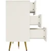 Commode avec 6 tiroirs - pieds dorés - en Panneaux de particules - Blanc