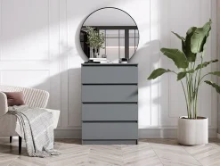 Commode Avec 4 Tiroirs Anthracite, 70 X 39 X 101 Cm