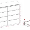 Commode Avec 8 Tiroirs, Blanc / Chêne Sonoma Top, 120 X 101 X 39 Cm