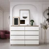 Commode Avec 8 Tiroirs, Chêne Sonoma / Blanc, 120 X 101 X 39 Cm