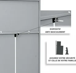 Commode avec 3 Tiroirs Coulissants 60x40x94CM,Organisateur de Rangement avec Dispositifs Anti-Basculement,Gris