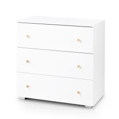 Commode Bébé Avec Plan à Langer Amovible Et 3 Tiroirs Blanc / Pin