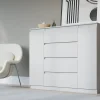 Commode, blanc, 120 x 39 x 101 cm, 2 Portes, 4 Tiroirs, 2 Portes, 4 Tiroirs