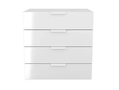 Commode blanche 4 tiroirs GoodHome Atomia H. 75 x L. 75 x P. 58 cm