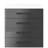 Commode blanche et anthracite brillant 4 tiroirs GoodHome Atomia H. 75 x L. 75 x P. 47 cm