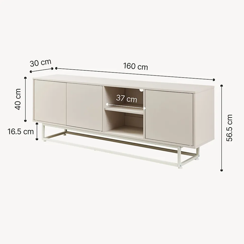 Commode Boxholm 160 x 30 x 57 cm sable en.casa