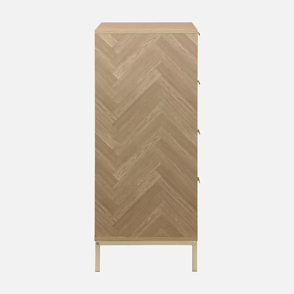 Commode Budapest. quatre tiroirs. décor chevrons L 80 x l 40 x H 95cm