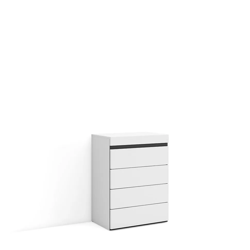 Commode buffet armoire 57x35x75cm couleur blanc et noir