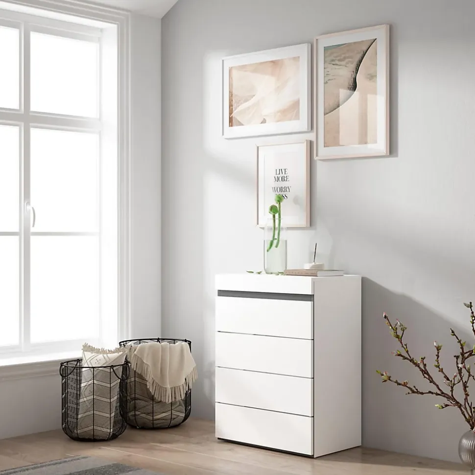 Commode buffet armoire 57x35x75cm couleur blanc et noir