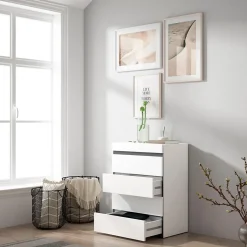 Commode buffet armoire 57x35x75cm couleur blanc et noir