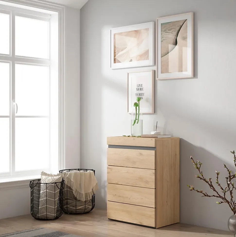 Commode buffet armoire 57x35x75cm couleur chêne