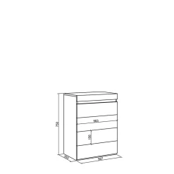 Commode buffet armoire 57x35x75cm couleur chêne