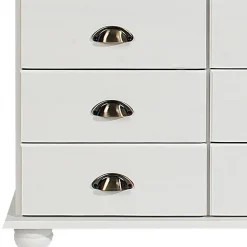 Commode chambre COLMAR L 117 cm 11 tiroirs en bois - Blanc