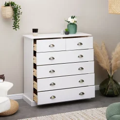 Commode chambre PARIS L 91 cm en bois massif - Blanc