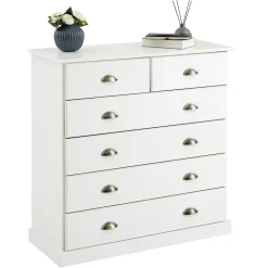 Commode chambre PARIS L 91 cm en bois massif - Blanc