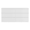 Commode CHELSEA 6 Tiroirs - Couleur blanc mat - L 154 x P 42,2 x H 79,9 cm