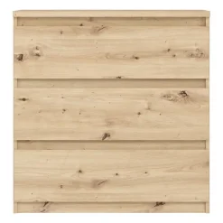 Commode CHELSEA 3 tiroirs - 77,2 cm - Décor chene artisan