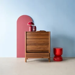 Commode décor bois 4 tiroirs noyer 80cm - 80 x 40 x 98 cm - Harmony
