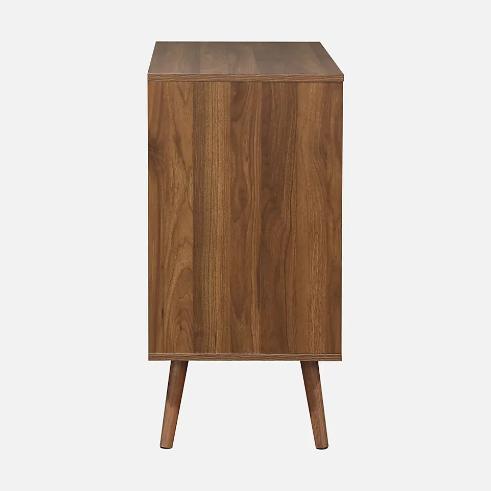 Commode décor bois de noyer. 3 tiroirs. pieds en pin massif
