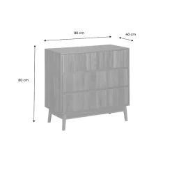 Commode de rangement décor bois de noyer. 3 tiroirs