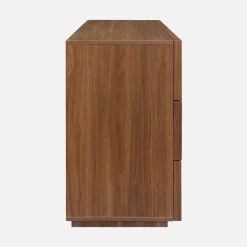 Commode de rangement effet bois 6 tiroirs noyer L 120 x P 43 x H 75cm - Kuba