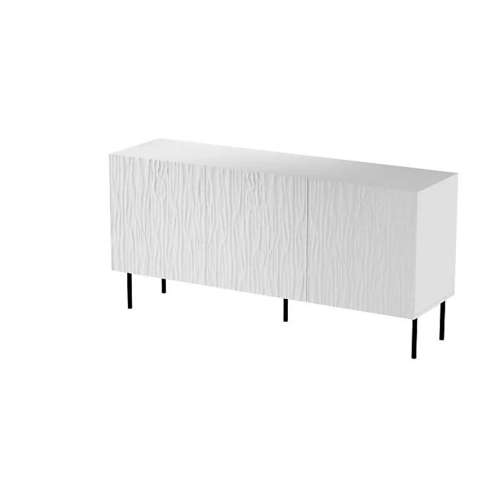 Commode De Rangement Meuble Universel 152x75x42cm Sur Pied Blanc Mat Younge