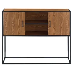 Commode Design Motala 90 x 109 x 30 cm Effet Bois Foncé Noir en.casa