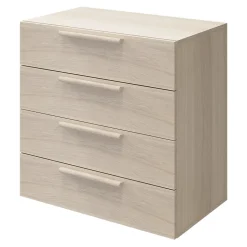 Commode effet chêne 4 tiroirs GoodHome Atomia H. 75 x L. 75 x P. 45 cm