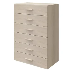 Commode effet chêne 6 tiroirs GoodHome Atomia H. 112,5 x L. 75 x P. 45 cm