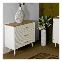 Commode en bois 3 tiroirs Matera 78x37x80 cm