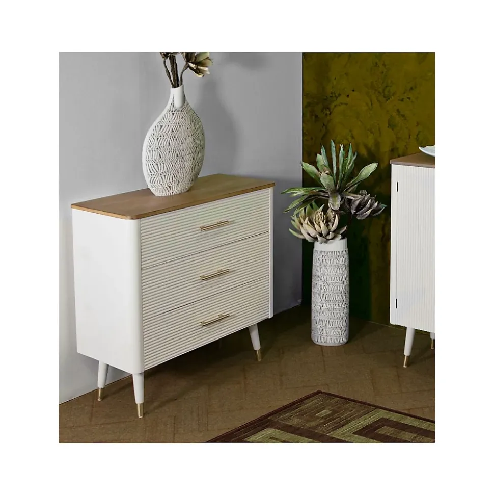 Commode en bois 3 tiroirs Matera 78x37x80 cm