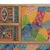 Commode en bois de manguier 14 tiroirs avec détails peints à la main