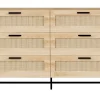 Commode en bois et cannage "Harrison" 120 x 40 x 75 cm Beige