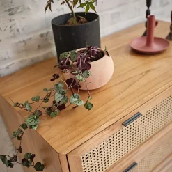 Commode en mindi massifet cannage 100 cm