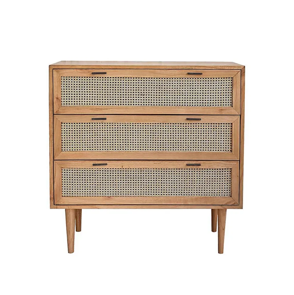 Commode en mindi massifet cannage 100 cm