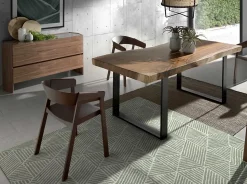 Commode en Noyer avec Plateau en Verre Trempé - Élégance et Rangement Pratique