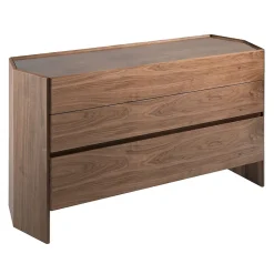Commode en Noyer avec Plateau en Verre Trempé - Élégance et Rangement Pratique
