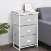 Commode en Tissu avec 3 Tiroirs Armoire de Rangement avec Tiroirs Pliables Cadre en Métal Robuste