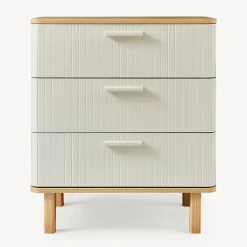 Commode Ferrersp 70 x 60 x 40 cm effet chêne / couleur sable en.casa